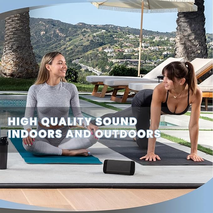 OontZ Ultra Dual Portable Bluetooth Speaker 5.0 2-Pack – IPX7 Waterproof, 14W Enhanced Sound, 20-Hr Battery, 100ft Range, Deep Bass & Clear Audio, Durable for Shower, Pool, or Beach (Black)