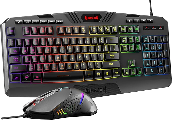 Redragon S101 Gaming Keyboard, M601 Mouse, RGB Backlit Gaming Keyboard, Programmable Backlit Mouse, Value Combo Set [New Version]