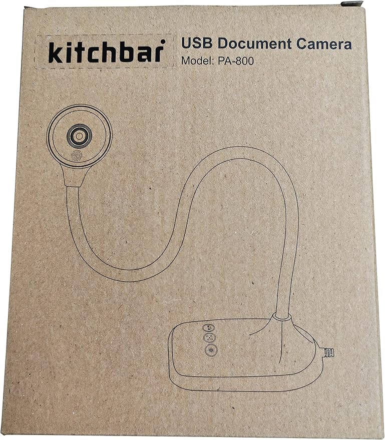 Document Camera for Teachers, Webcam and Overhead Camera for Classroom with Mic, LED Lights, Image Invert, Fold for Mac OS, Windows, Zoom, OBS Work with Distance Learning/Teaching, Live Demo