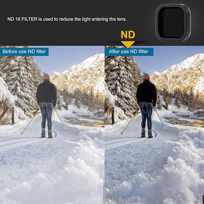 4-Pack Snorkel Filter for GoPro Hero 12 11 10 9 Black - Polarized Camera Lens Filter(CPL) ND Filter (ND16) Red Magenta Filters, Neutral Density 10M Shallow Diving Protector Go Pro Accessories