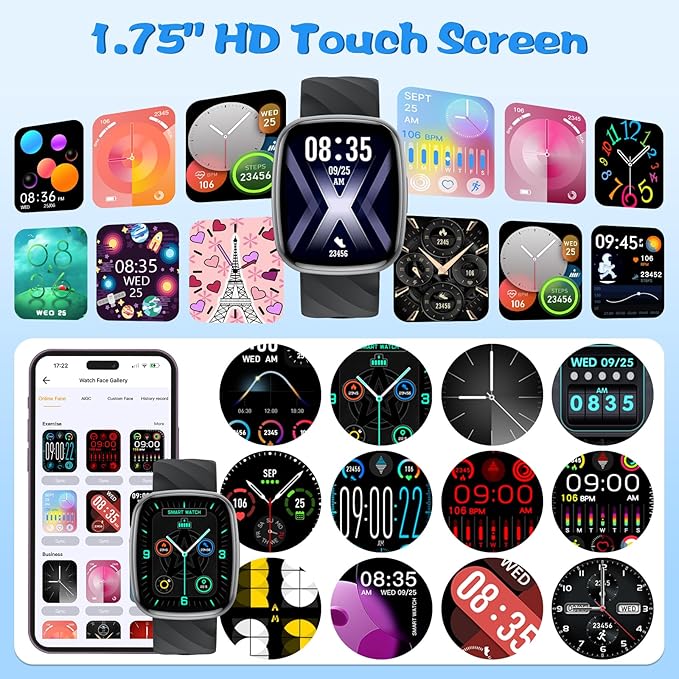 Smart Watch for Kids Fitness Activity Tracker for Boys Girls, Waterproof, Puzzle Games, Alarm Music, Sport Mode, Heart Rate, Sleep, Pedometer, Children Smartwatch Birthday Gift for Teens, Black