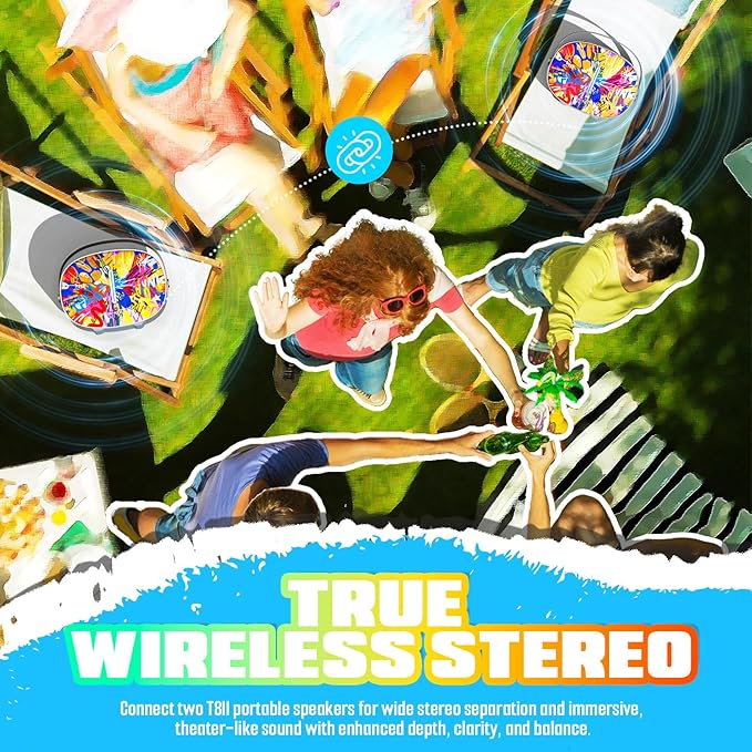 Bluetooth Speaker, W-KING T8II Portable Loud Speakers Bluetooth Wireless, 96W Max Party Large Outdoor Speaker Boombox Subwoofer, Heavy Bass/Crystal Clear Sound/Fast Charging/LED/BT5.4/AUX/USB Playback