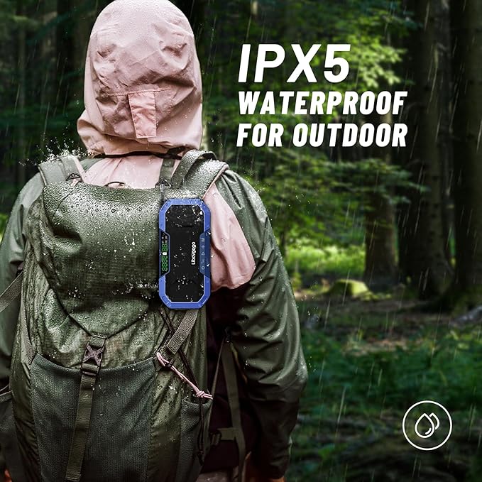 Bluetooth Hand Crank Emergency Solar Powered Radio,Waterproof Portable NOAA Weather AM FM Radio Speaker,Wind Up Flashlight Phone Charger,5000mAH Battery Operated for Storm,Outage,Hurricane,Survival