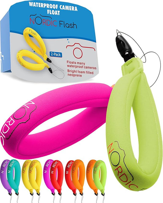 Waterproof Camera Floaty (2-Pack) – Floating Strap for Action Cameras, GoPro Accessories, DJI Floating Handle, Phone Floating Strap, and Pool Floats