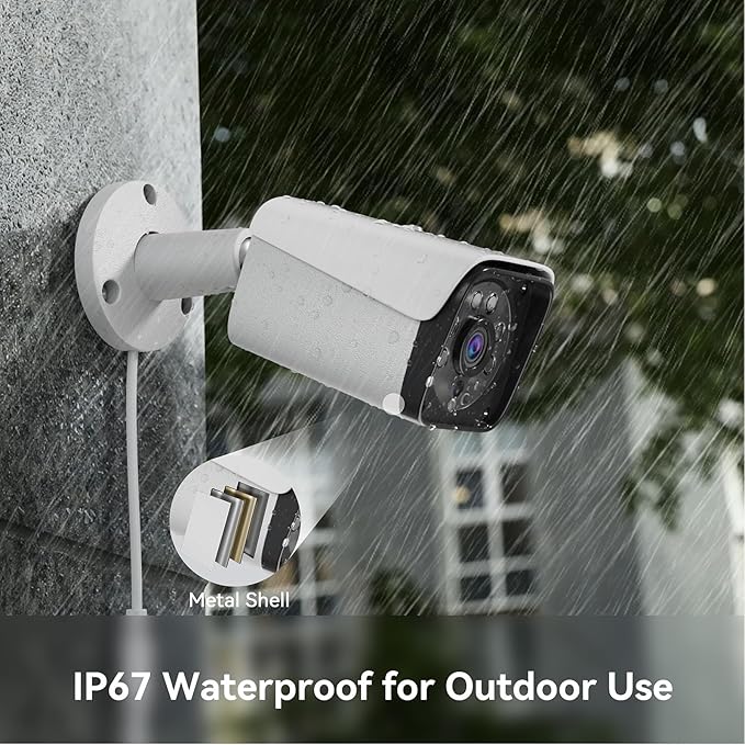 Wired Security Camera System Outdoor, 4CH 5MP Lite AHD DVR with 500G Hard Drive, 4 x 3MP Wired CCTV Camera, Indoor/Outdoor Surveillance DVR Kit with Human Detection, Night Vision