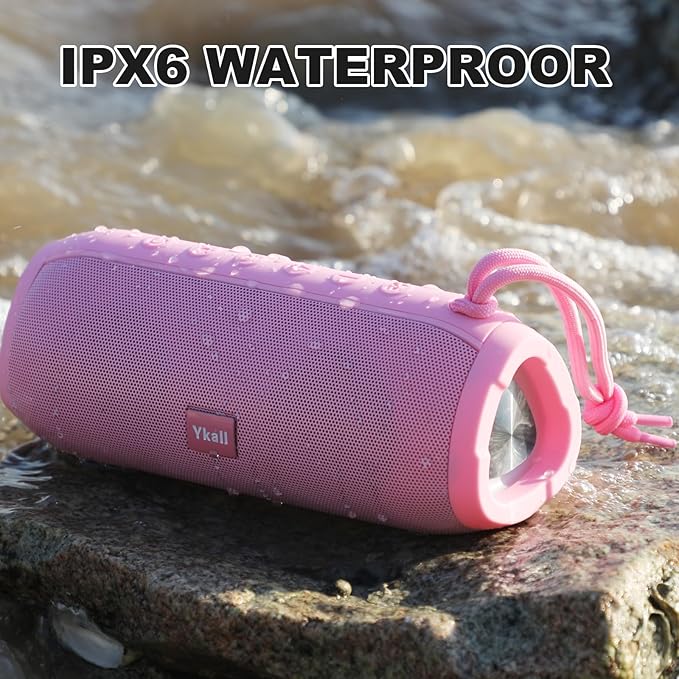 Bluetooth Speakers, Portable Bluetooth Speaker Wireless with 20W Loud Stereo Sound, TWS Pairing, IPX6 Waterproof Shower Speakers, 36H Playtime, RGB Light Speaker, Built-in Radio Mode