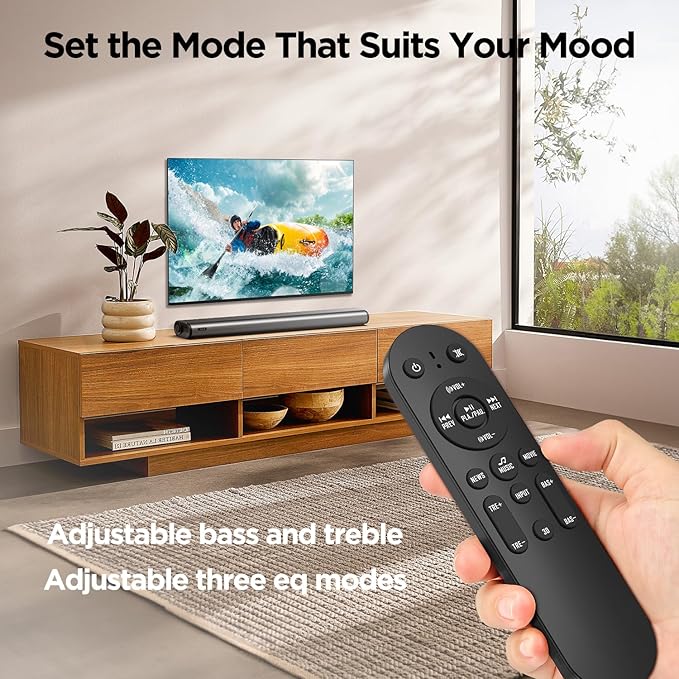 Hiwill 2.2ch Dolby Soundbar for Smart TV, 200W Peak Power, 6 Drivers - 2 SUBWOOFER/ 2 Tweeter Build-in, Deep Bass/Clear Voice, 3D Surround Speakers w/HDMI ARC/Opt/BT 5.3, TV/PC Sound Bar-35.4" Long