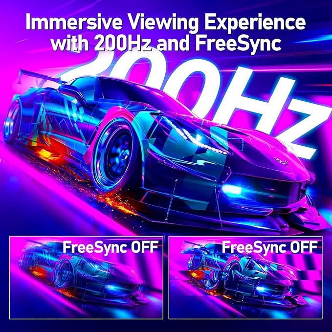 Gaming Monitor 24.5 Inch 200Hz Built-in Speakers, 180hz PC Monitor FHD 1080P Frameless Computer Monitors, VA,sRGB 100%, DisplayPort, HDMI, Eye Care, Wall Mount Compatible (White)