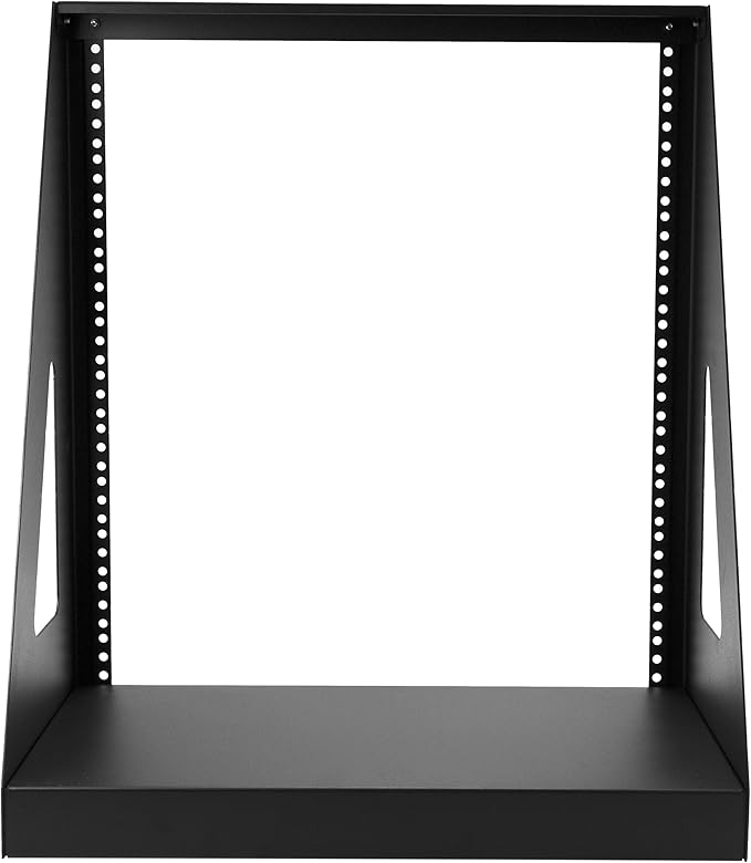 StarTech.com 2-Post 12U Heavy-Duty Desktop Server Rack, Small Open Frame 19in Computer Rack, Compact Network Rack for AV / Studio / Data / IT Equipment, Two-Post Home/Office Rack, TAA (2POSTRACK12)