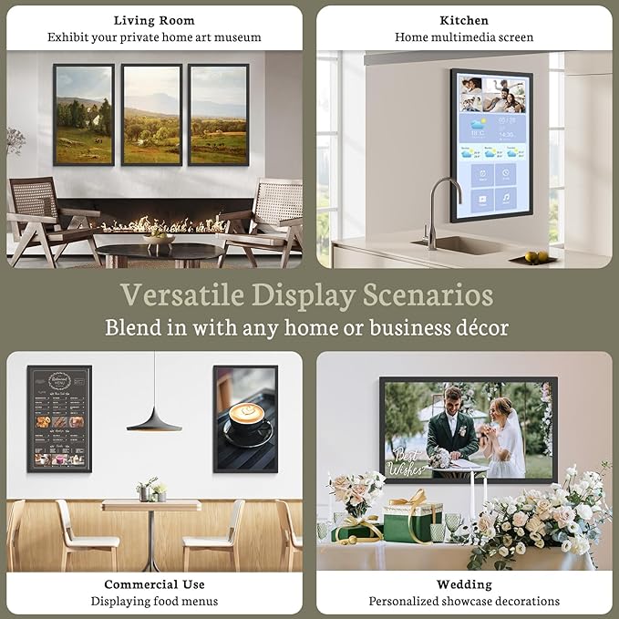 BSIMB Large Digital Picture Frame 24 Inch, 1920x1080 FHD WiFi Digital Photo Frame Electronic 32GB Display, Wall Mount Included, Share Pictures/Videos via App Easy Setup Gifts for Mom(Non-Touch), Black