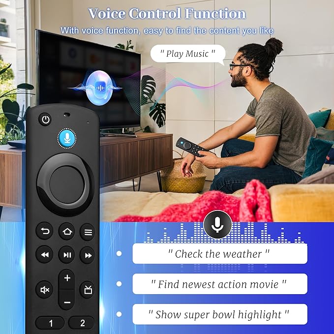 yalanle Replacement Voice Remote for Fire Smart TVs Stick/Cube, Stick 4K/4K Max(1st/2nd Gen), Stick Lite/HD, Smart TV(3rd Gen) and for All Insignia/Toshiba/Pioneer Smart TV