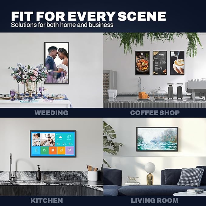 Large Digital Picture Frame 24 inch, 1920x1080 FHD IPS WiFi Digital Photo Frame with Remote, 32GB Storage, Auto-Rotate, Instantly Share Photo/Video via Apps/Email, USB/Mirco SD, Black