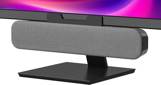 Computer Speakers for Desktop Pc, Monitor Speakers for Laptop,Pc Speakers with Loud Sound,Volume Control Easily Clamps to Monitors(USB-C to USB Adapter Included) (Light Grey)