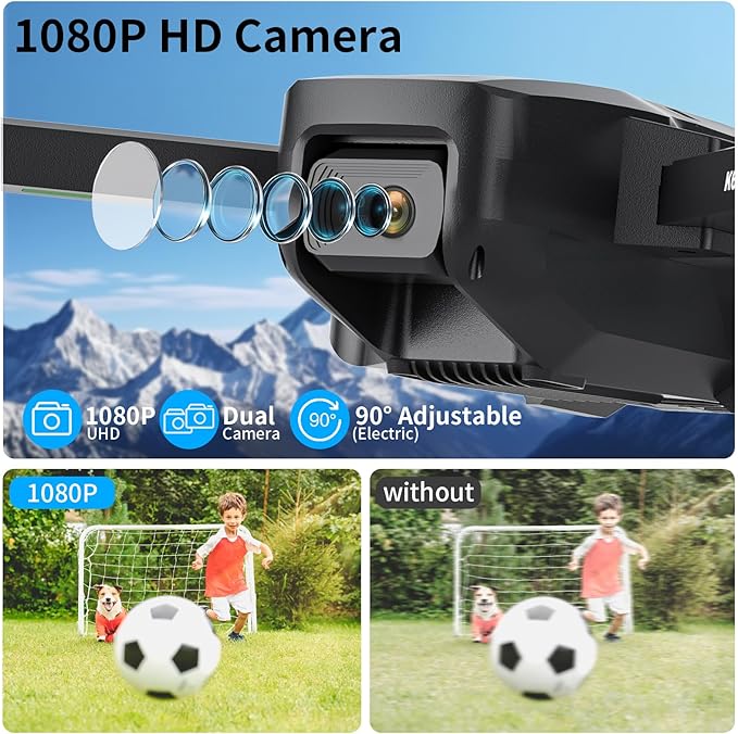 GPS Drones with Camera for Adults 1080P, 4.5"LCD Screen Control and Follow Me, 5GHz FPV Real-Time and GPS Auto Return, Up to 32G SD Card, RC Quadcopter drone Beginner, Long Flight Time Under 249g