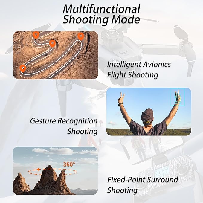 GPS Drone with 4K Dual Camera for Adults with 3 Batteries,Under 249g,Foldable HD Drones for Kids/Beginner,lntelligent obstacle avoidance/adjustable camera