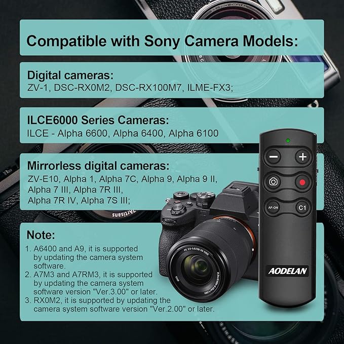 Wireless Vlogging Tripod Grip with Remote Shutter & Zoom Control for Sony ZV-1, A7 III, A6600, ZV-E10, A6400, A6100, A7R IV, ZV-1F, A7R III, A9 II – GP-VPT2BT Replacement for Travel & Self Recording