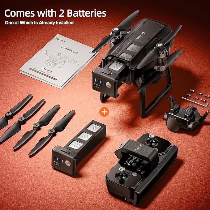 Bwine F7 Pro Drones with Camera for Adults 4K UHD Aerial, 3-Axis Gimbal, 10000FT Control, 50 Mins Flight Time with 2 Batteries, GPS Follow, Waypoint, Orbit Fly, Auto Return, Beginner Mode