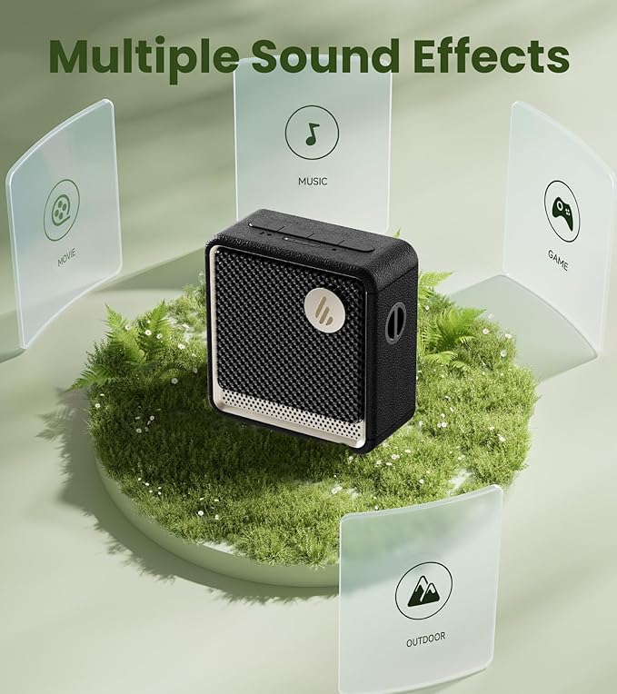 Edifier ES20 Portable Bluetooth Speaker with IP67 Waterproof & Dustproof, 15 Hours Playtime, Wireless Connectivity for Home Office Outdoor (Black)