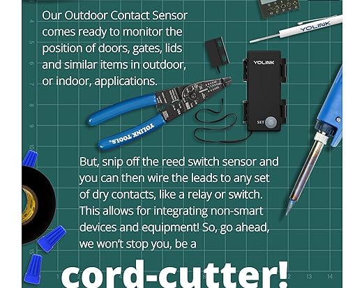 YoLink LoRa Smart Outdoor Contact Sensor & SpeakerHub Starter Kit: SpeakerHub Audio hub, (2) Gate & Shed Door Sensors, Email/SMS/Push Alerts, 1/4 Mile Open Air Range, Alexa, IFTTT, Home Assistant