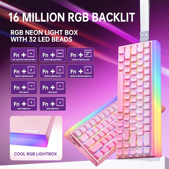 x AULA HERO 68HE Gaming Keyboard,Wired Mechanical Keyboards RGB Backlit Portable 68 Keys Hall Effect Magnetic Ultra-Compact 8K Hz Polling Rate MDA Keycaps Mini Keyboard for PC Laptop Mac Windows Gamer