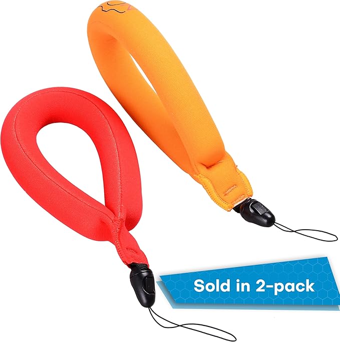 Waterproof Floating Strap for GoPro Hero, DJI Osmo Action, Insta360, Fujifilm FinePix, Nikon Coolpix, Canon & iPhone Camera Float (2-Pack)