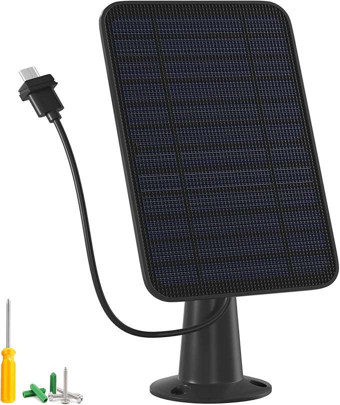 5W Solar Panel Charger Compatible with Blink Outdoor/Outdoor(3rd Gen)/XT XT2 Camera, Solar Panel for Blink Camera, 13.1ft Charging Cable & Rubber Plug, IP65 Weatherproof with Secure Wall Mount, 1 Pack