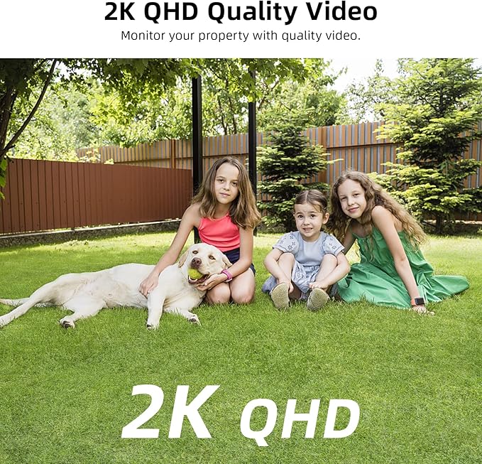 AOSU 2K Security Camera Wireless Outdoor - 3MP Battery Powered Exterior Camera - 2-Pack Siren Alarm, Color Night Vision, 2-Way Audio, AI Detection, IP65 Waterproof, Cloud/SD Storage, Works with Alexa