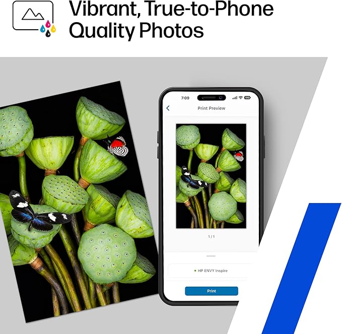 HP Envy Inspire 7955e Wireless Color Inkjet Printer, Print, scan, copy, Easy setup, Mobile printing, Best-for-home, 3 month Instant Ink trial included, AI-enabled (1W2Y8A)