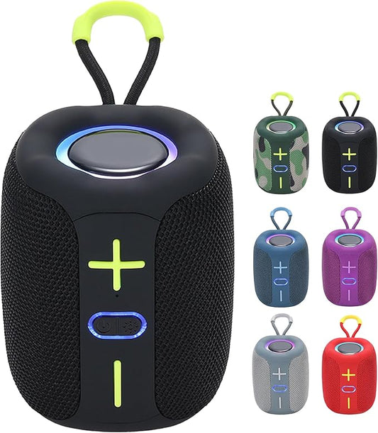 2025 Vibin Wireless Speaker, Colorful RGB Lighting, Bluetooth 5.0 High-Volume Stereo Sound, Dustproof and Waterproof, Easy to Ccarry, for Home, Outdoor Gatherings, and Camping (Black)