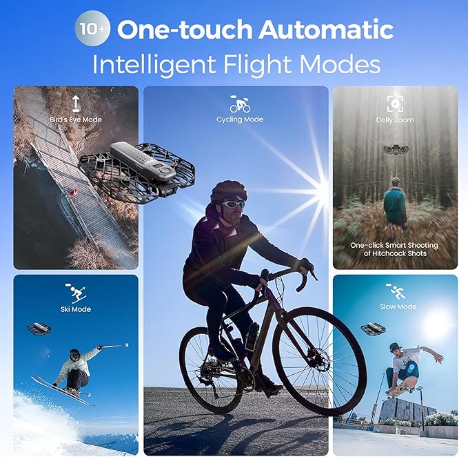 X1 PRO 4K Action Flying Camera, Foldable Drone with Camera with 42 KM/H Follow Speed, 10+ Fully Automatic Flight Modes, Fly Anywhere with OmniTerrain, SmoothCapture 2.0(Cycling Combo)