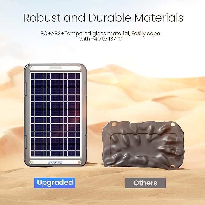 POWOXI 12V Solar Car Battery Charger: 12W Solar Trickle Charger Maintainer with MPPT Controller for Car - RV Boat Marine Motorcycle - Solar Panel Kit for Automotive Trailer Truck Snowmobile Tractor