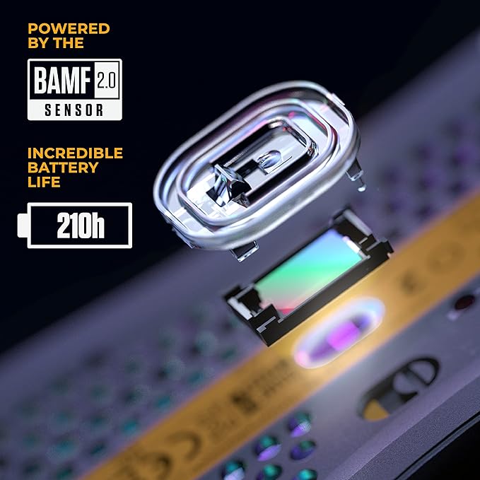 Glorious Gaming Model O 2 Wireless Gaming Mouse - Hybrid 2.4GHz & Bluetooth Wireless, 68g Superlight, Long Battery Life, 26k BAMF 2.0 Sensor, RGB, Ambidextrous, 6 Buttons, PTFE Feet - Black