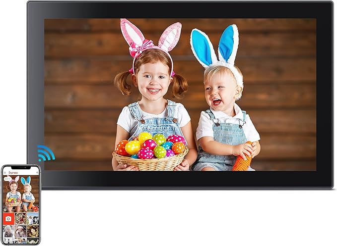 Frameo Digital Picture Frame with 1080P IPS Touch Screen HD Disply,21.5 Inch Large Digital Photo Frame, 32GB WiFi Frame with Swivel Mount,Send Photos Instantly from Anywhere with via App