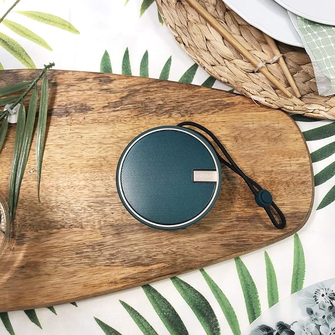 INSMY C12 IPX7 Waterproof Shower Bluetooth Speaker, Portable Small Speaker, Speakers Bluetooth Wireless Loud Clear Sound, Support TF Card Suction Cup for Kayak Canoe Beach Gift (Teal)