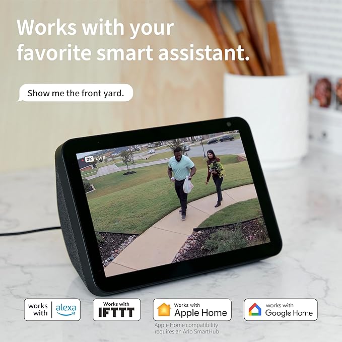 Arlo Essential XL Security Camera 2K | Indoor - Outdoor | 2nd Gen | 4X Longer Battery | Wire-Free with Spotlight, 2-Way Audio, Color Night Vision, Live Stream, Motion Activation, Notifications-White