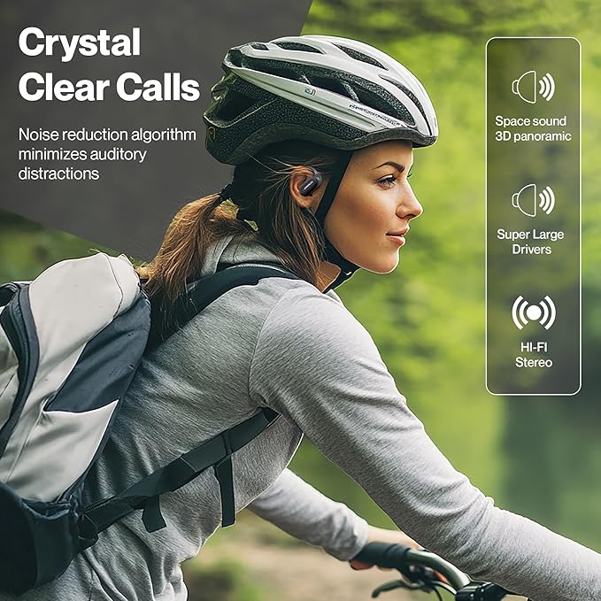 Bluetooth Headphones Air Conduction, IPX5 Waterproof Air Conduction Ear Buds, Over Ear Headphones with MIC, Over Ear Earbuds for Sports, Running Earbuds, 35 Hours Music, Clear Calls