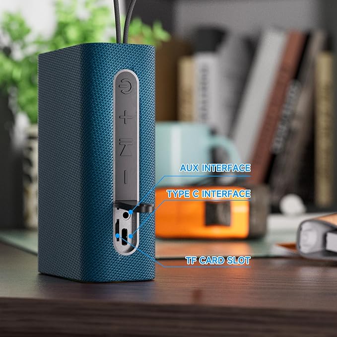 Speaker, Portable Wireless Bluetooth Speakers, Waterproof Loud Stereo Sound with RGB Lights TWS Long Playtime for Home/Party/Outdoor, Electronic Gadget (Blue)