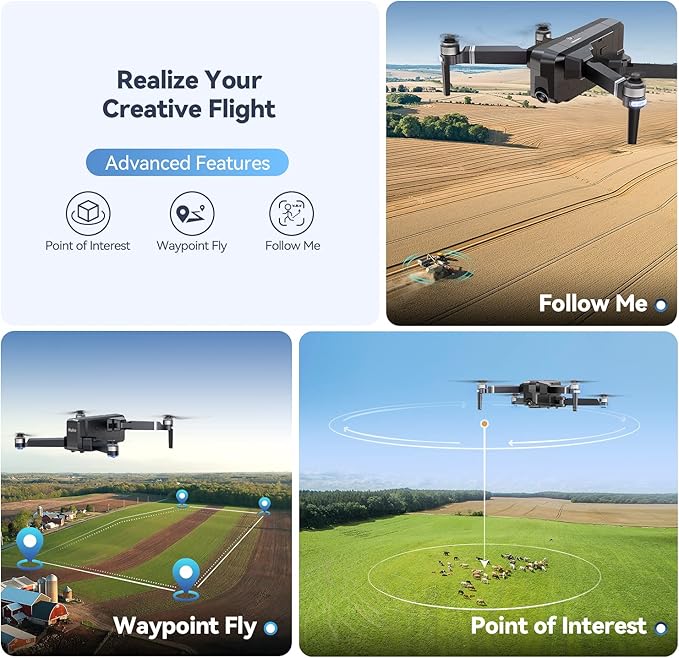 Ruko F11PRO Drones with Camera for Adults 4K UHD Camera, 60 Mins Flight Time with GPS Auto Return Home, Brushless Motor, Black (with Carrying Case)