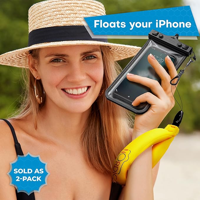 Waterproof Camera Float (2-pack) Floating Camera Strap for Underwater GoPro/Panasonic Lumix/Nikon COOLPIX AW110/Canon PowerShot D20 - Float Case Around Wrist Save Device from Sinking - 1 Year Warranty