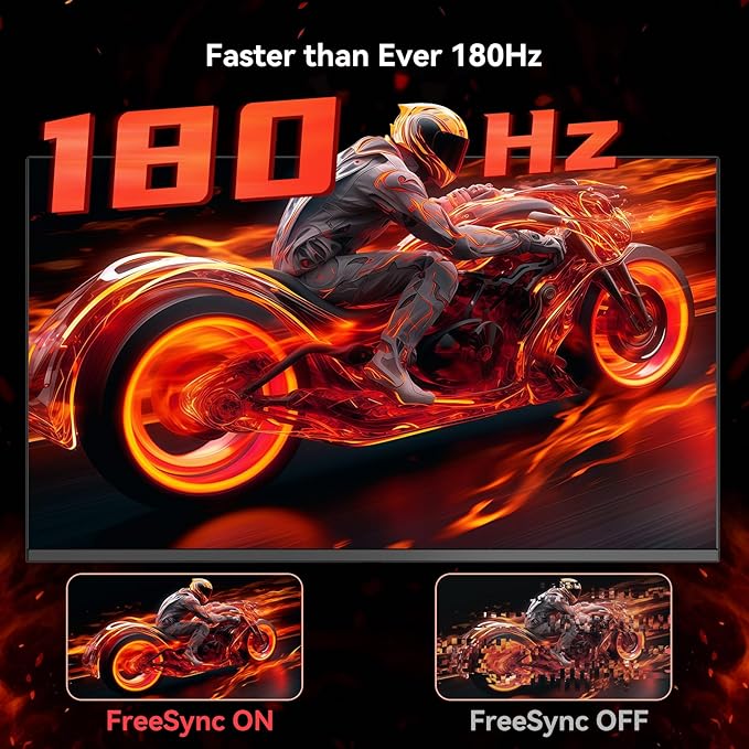 24" Gaming Monitor Full HD 1920 x 1080p VA Panel Monitor 180Hz,Adaptive-Sync,4000:1 Contrast Ratio,Console Gaming Ready,HDMI*1/DP*1/USB*1/Earphone*1,Zero-Bright-Dot