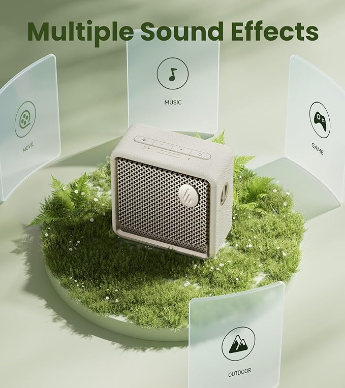 Edifier ES20 Portable Bluetooth Speaker with IP67 Waterproof & Dustproof, 15 Hours Playtime, Wireless Connectivity for Home Office Outdoor - Ivory