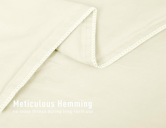 Sunflower Queen Pillowcases Set of 2, 100% Cotton Queen Size Pillow Cases 2, 20×30 inches Light Beige, Soft and Breathable