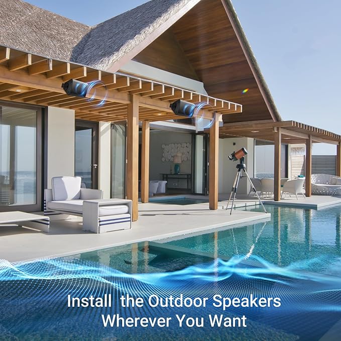 Herdio 4 Inch Outdoor Bluetooth Speakers Waterproof Wired 200 Watt,Indoor, Patio,Deck Wall Mount Speakers (Black)