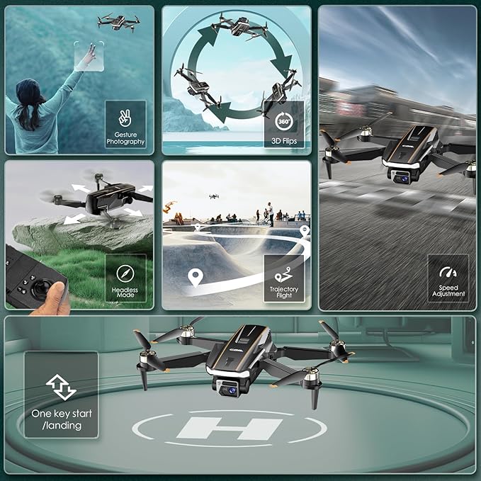 CHUBORY A68 WiFi FPV Drone with 2K HD Camera – Professional Brushless Motor Quadcopter for Adults, Auto Hover, 3D Flips & Trajectory Flight