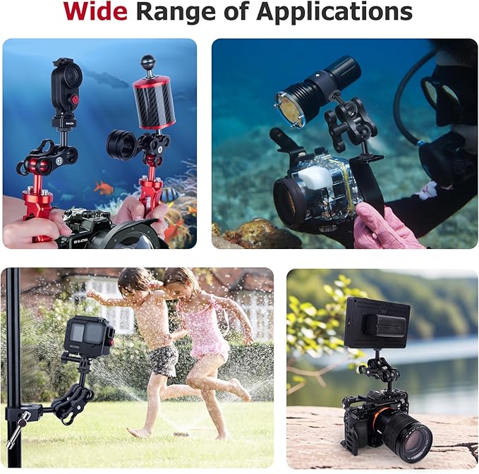 Anti-Loosening 1" Ball Head Adapter with 1/4"-20 Thread - Aluminum Camera Mount for GoPr0, DSLR, Action Camera, Camcorder, Smartphone & RAM Mounts B-Size Arms (Black, 63160A)