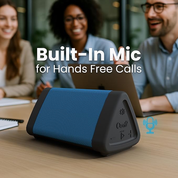 Upgraded Angle 3 Bluetooth Speaker - IPX5 Water-Resistant 5.0 Bluetooth Speaker with 100Ft Wireless Range and Powerful 10W Output by OontZ (Blue)