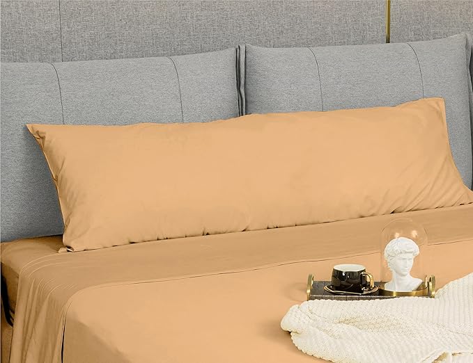 Sunflower Body Pillowcase 100% Cotton Long Pillow Cover/Case Envelope Closure 1 Pack, 21×54 inches Desert Mist, Soft and Breathable