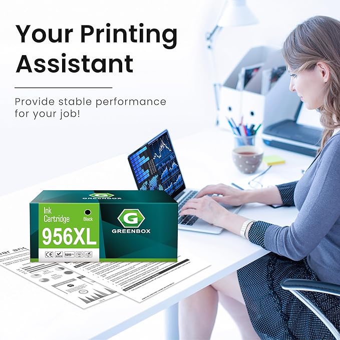 GREENBOX Remanufactured 956XL Ink Cartridge Replacement for HP 956 XL 956 L0R39AN for OfficeJet Pro 7720 7740 8210 8216 8702 8710 8715 8720 8725 8730 8740 Printer (3,000 Pages High Yield, 1 Black)