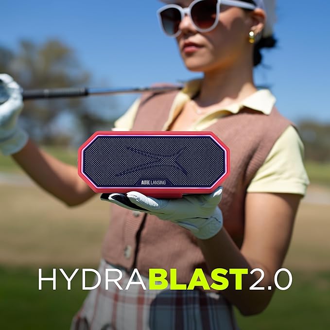 Altec Lansing - Portable Bluetooth Speaker HYDRABLAST 2.0, Waterproof IP67, 20W Output Power, Magnetic Bluetooth Speaker (Boston Red Sox)
