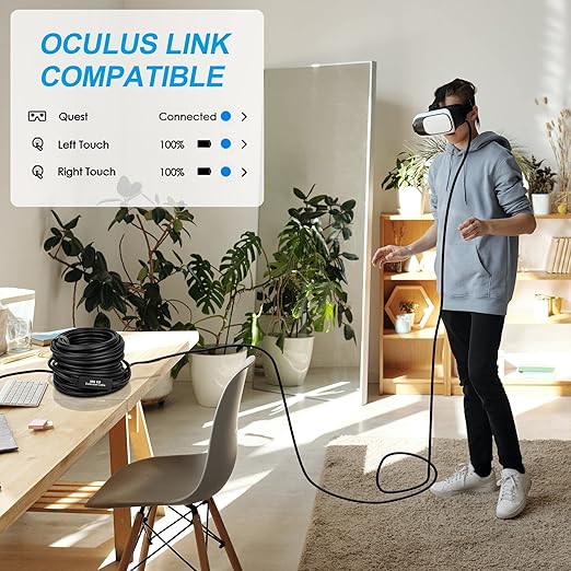 50FT USB 3.0 Active Extension Cable, USB Extension Cord A/M to A/F (15M) for USB HUB,Webcam,Xbox,Oculus Quest 2/3 VR,PS4,Printer,External Hard Disk